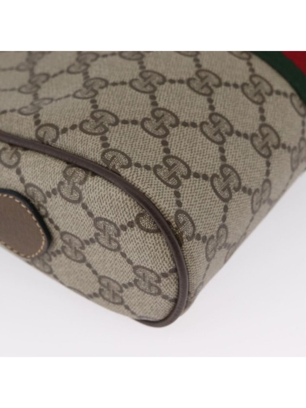Authentic GUCCI GG Supreme Web Sherry Line Bag PVC Beige Gold 904 02 004 - Picture 8 of 16